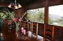 Tinalandia Lodge dining area in the western Andes of Ecuador -  courtesy Tinalandia Lodge